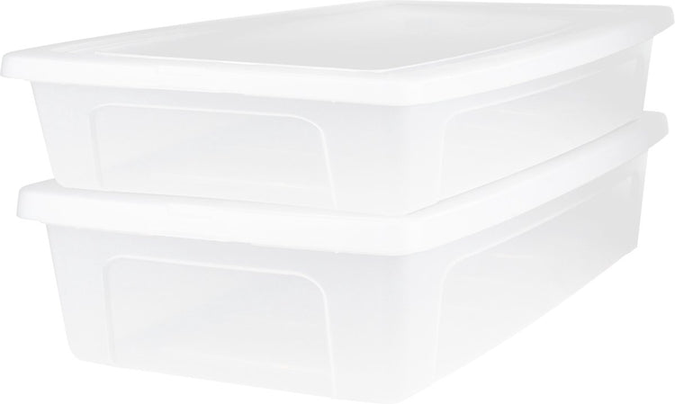 Iris clearbox opbergbox - onder-het-bed - 30l - kunststof - transparant - set van 2