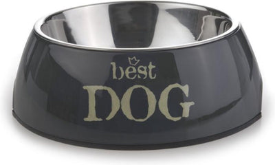 Beeztees best dog - hondenvoerbak - grijs - 14x4,5 cm