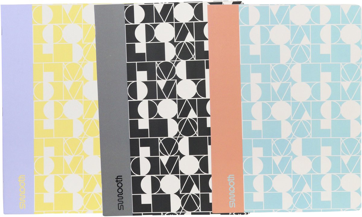 Ancor schrift smooth a5 lijn 48 vel 90 grams krimp 4 stuks assorti