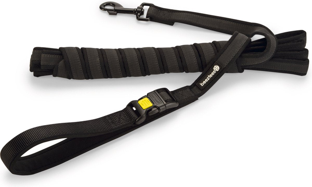 Beeztees parinca premium weblijn hondenriem - hondenlijn - handvat - nylon - zwart - hondenriem 5 meter