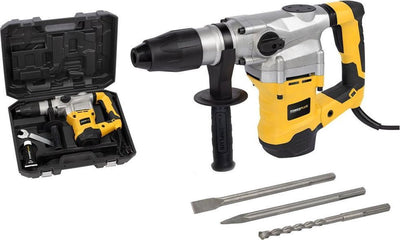 Powerplus elektrische boorhamer powx1179 - 3 in 1: hamerboren beitelen en beitelrotatie, 1600 w boormachine, 9 j, sds max, 3 acc.
