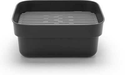 Brabantia sinkside afwasbak - vierkant - met afdruipschaal - dark grey