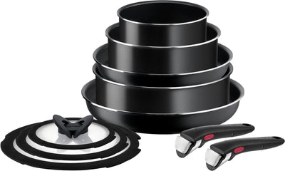 Tefal ingenio easy cook clean - pannenset - 10-delig - niet geschikt voor inductie - stapelbaar - afneembare handgreep