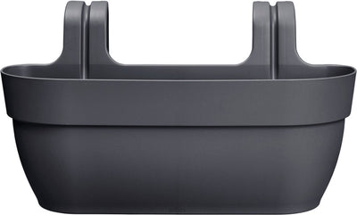 Elho vibia campana easy hanger l 46 - balkonbak met ophanghaken - 100% gerecycled plastic - ø 46.0 x h 26.5 cm - antraciet