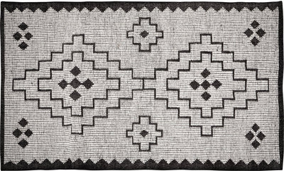 Woood omari vloerkleed - wol jute - naturel zwart - 1x160x230 cm