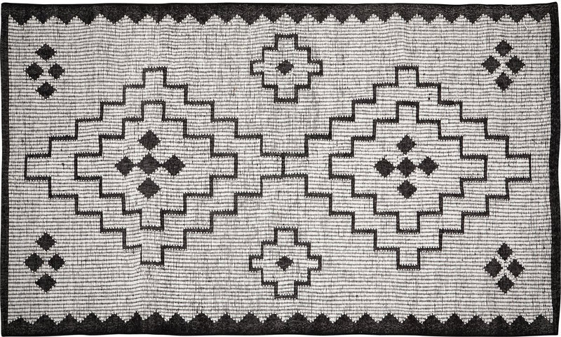 Woood omari vloerkleed - wol jute - naturel zwart - 1x160x230 cm