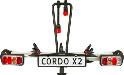 Cordo x2 - fietsendrager trekhaak - geschikt voor 2 (elektrische) fietsen - kantelbaar - compact opvouwbaar