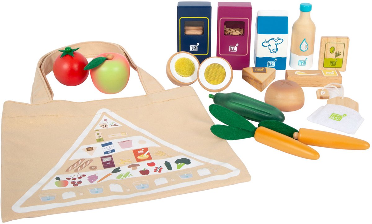 Small foot - houten speeleten vegetarisch voedselset, 17dlg.