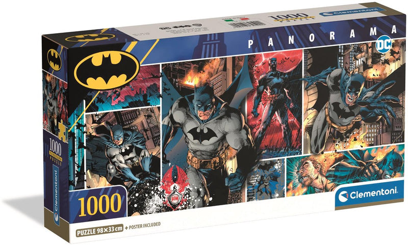 Clementoni - puzzel - 1000 stukjes - batman panorama - compact box - puzzel voor volwassenen