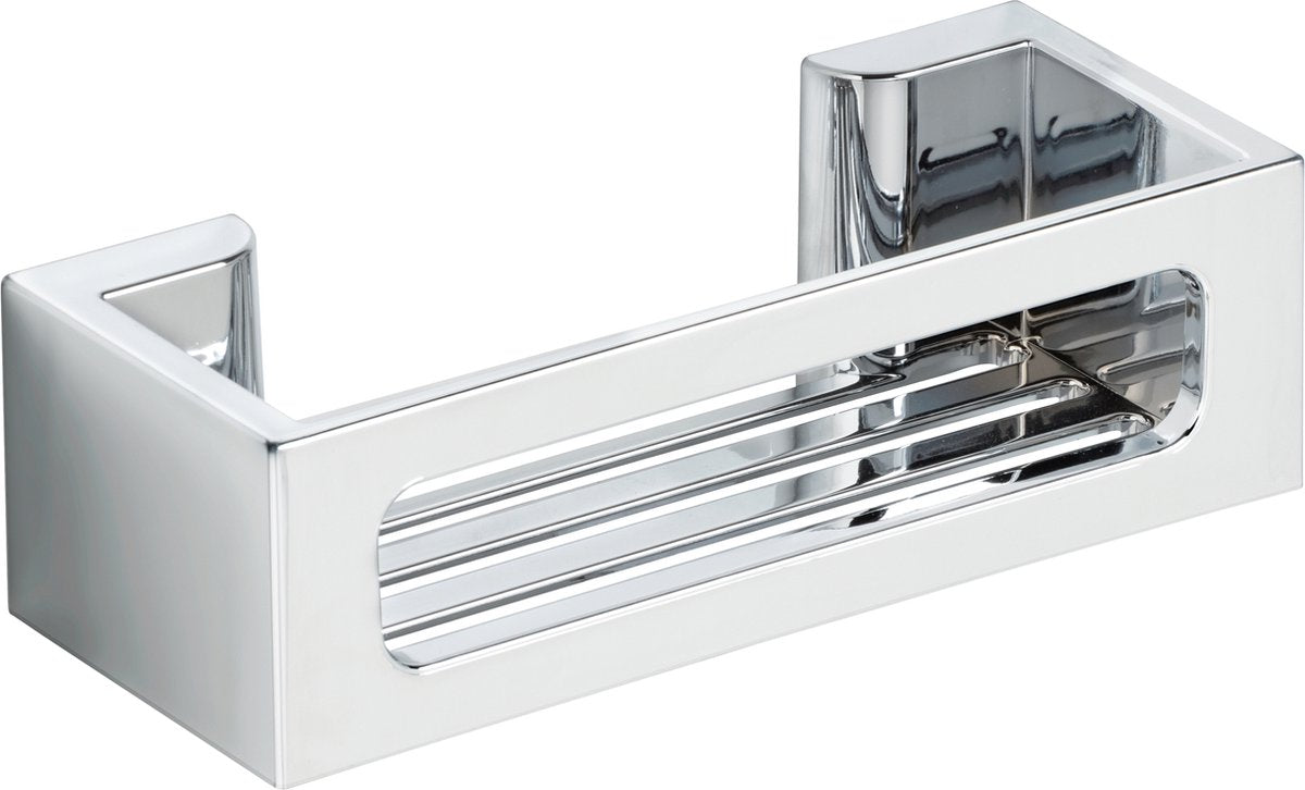 Wenko turbo-loc bralia wandrek chroom 30x9cm - doucherek - douchemand - bevestigen zonder boren - zelfklevend