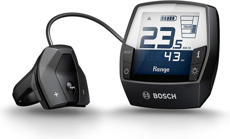 Bosch upgradekit intuvia, antraciet, 1.500 mm kabel, display intuvia in kleurrijke premiumverpakking, incl. displayhouder, bedieningseenheid en 3 x 4 afstandsrubbers (31,8 mm, 25,4 mm, 22,2 mm)