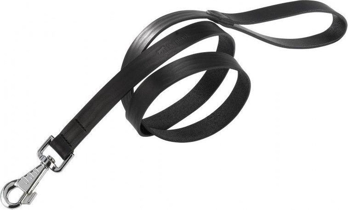 Ferplast natural hondenriem hondenlijn - leder - zwart - breedte 15 mm - lengte 120 cm