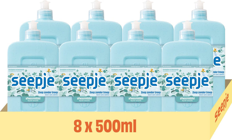 Seepje afwasmiddel - 8 x 500ml - eucalyptus - voordeelverpakking