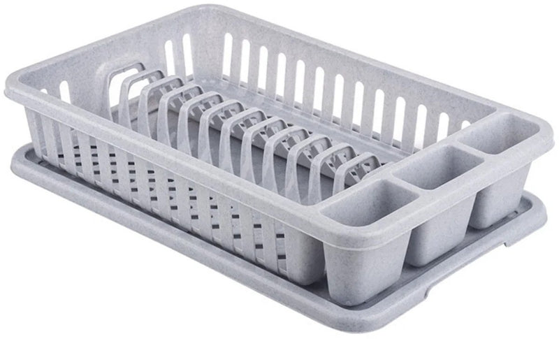 Curver lux - afdruiprek - compact formaat - apart bestekcompartiment - grijs