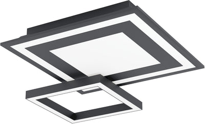 Eglo connect.z savatarila-z smart plafondlamp - 45 cm - zwart wit - instelbaar rgb wit licht - dimbaar - zigbee