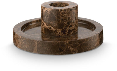 Vtwonen - kandelaar - bruin - marmer - 10.2x4cm