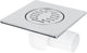Differnz basic doucheput - doucheafvoer met zijuitlaat - chroom mat - 15 x 15 cm
