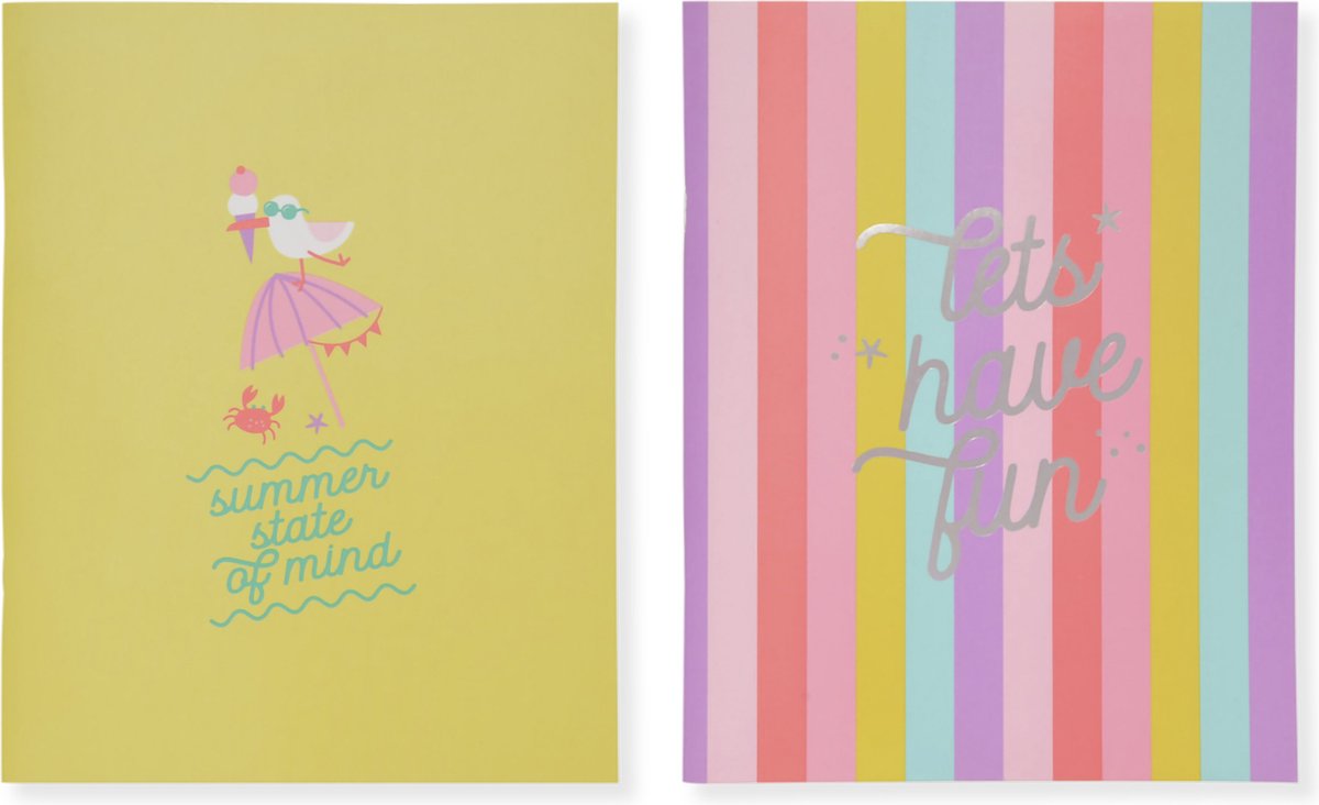 Kangaro schriften - beach happy - a5 - lijn - 4 stuks