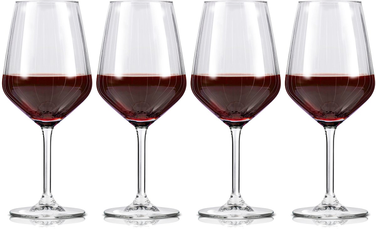Alpina wijnglazen rode wijn - 4 stuks rode wijnglazen - wijnglas 50cl - wijnglazen set - glazenset voor diner - wijn glazen - helder glas