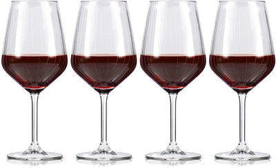 Alpina wijnglazen rode wijn - 4 stuks rode wijnglazen - wijnglas 50cl - wijnglazen set - glazenset voor diner - wijn glazen - helder glas