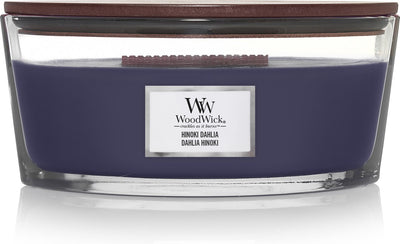 Woodwick heartwick flame ellipse geurkaars - hinoki dahlia - 50 branduren