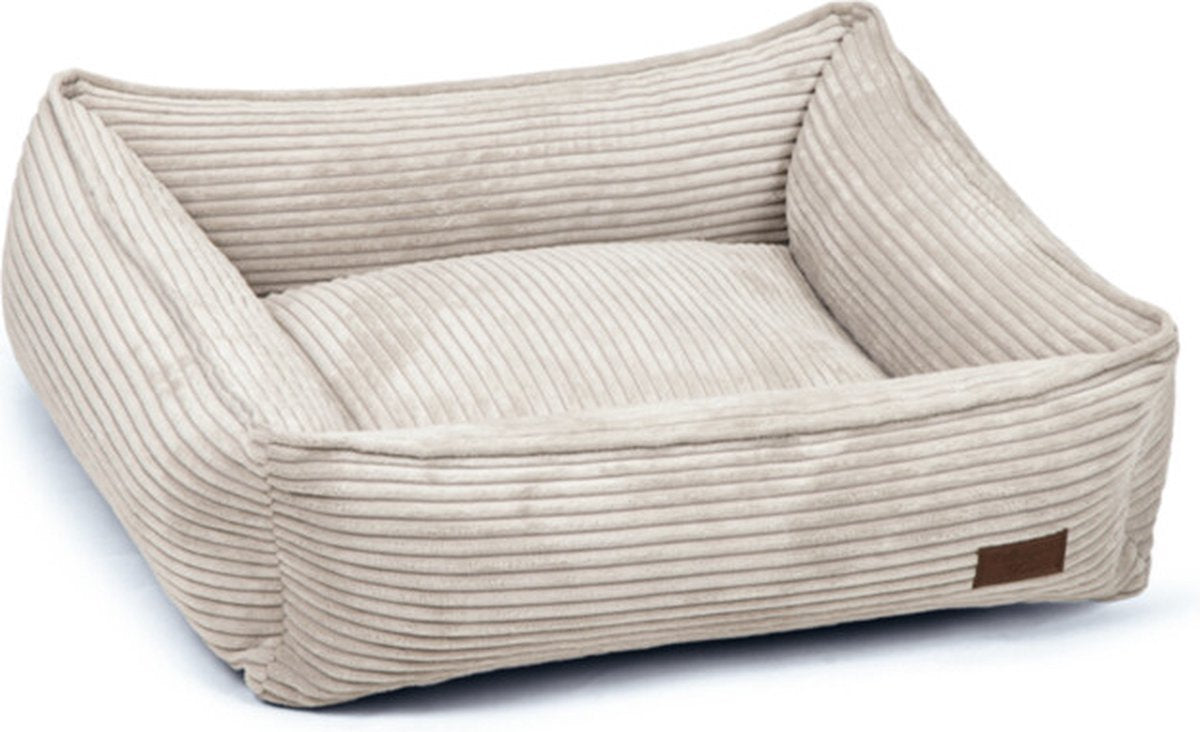 Designed by lotte ribbed - hondenmand - lichtgrijs - 65x60x20 cm