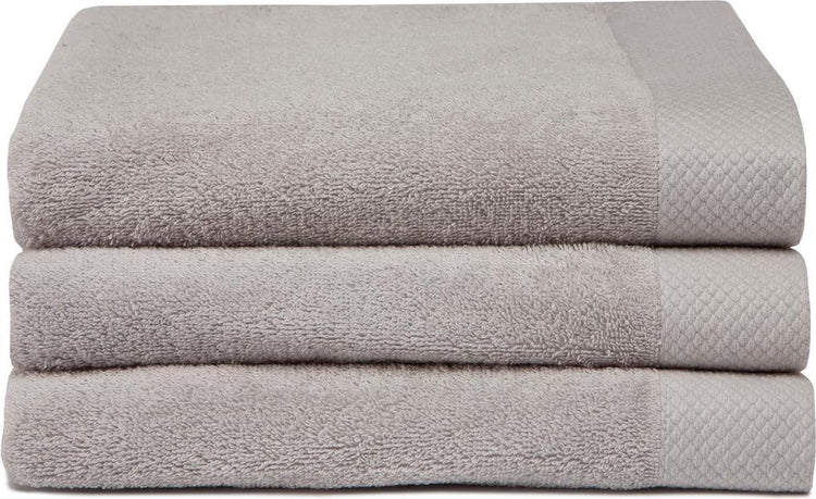 Seahorse pure badhanddoek - set van 3 - katoen - superzacht - badstof - 60x110 cm - beige