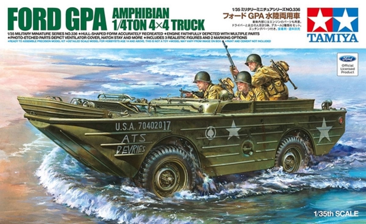 Tamiya modelbouwpakket auto - 35336 ford gpa amphibian 1 4 ton 4x4 truck plastic - 1:35 - modelbouw