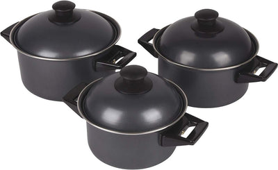 Bo-camp - pannenset - rondo - 3-delig - carbonstaal