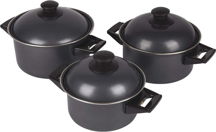 Bo-camp - pannenset - rondo - 3-delig - carbonstaal
