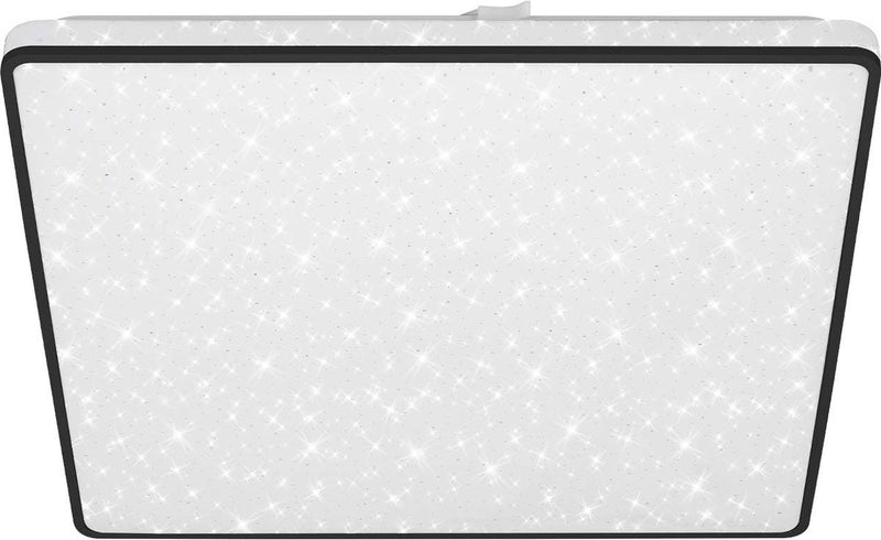 Briloner - led plafonniére - plafondlamp met sterrenheme - ster decor - neutraal wit licht - 37x37x4.5 cm - zwart
