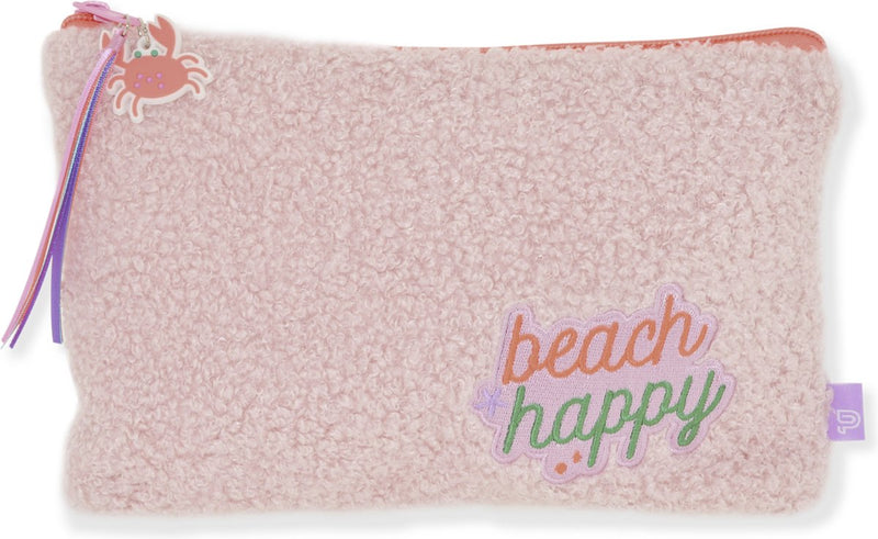 Kangaro etui - beach happy - roze teddy - 24x15cm - k-pm320035