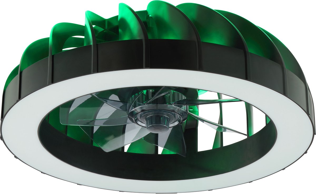Brilliant fanora - plafondventilator - met verlichting - led 30w - 2700k-6500k - dimbaar - zwart - zeer stil