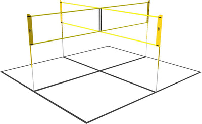 Umbro sportnet - spelletjes set - 168 x 400 cm - 4 vakken - volleybalnet - badminton - voetvolley - crossnet - zwart geel
