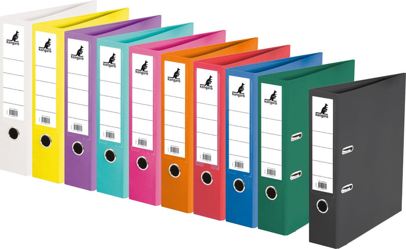 Kangaro ordner - a4 - 2-rings - rugbreedte 75mm - 10 stuks assorti kleuren - k-3000p10