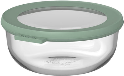 Mepal glazen vershouddoos rond cirqula - 750 ml - glazen vershoudbakjes - hittebestendig tot 550 °c. zonder deksel - meal prep bakjes - nordic sage