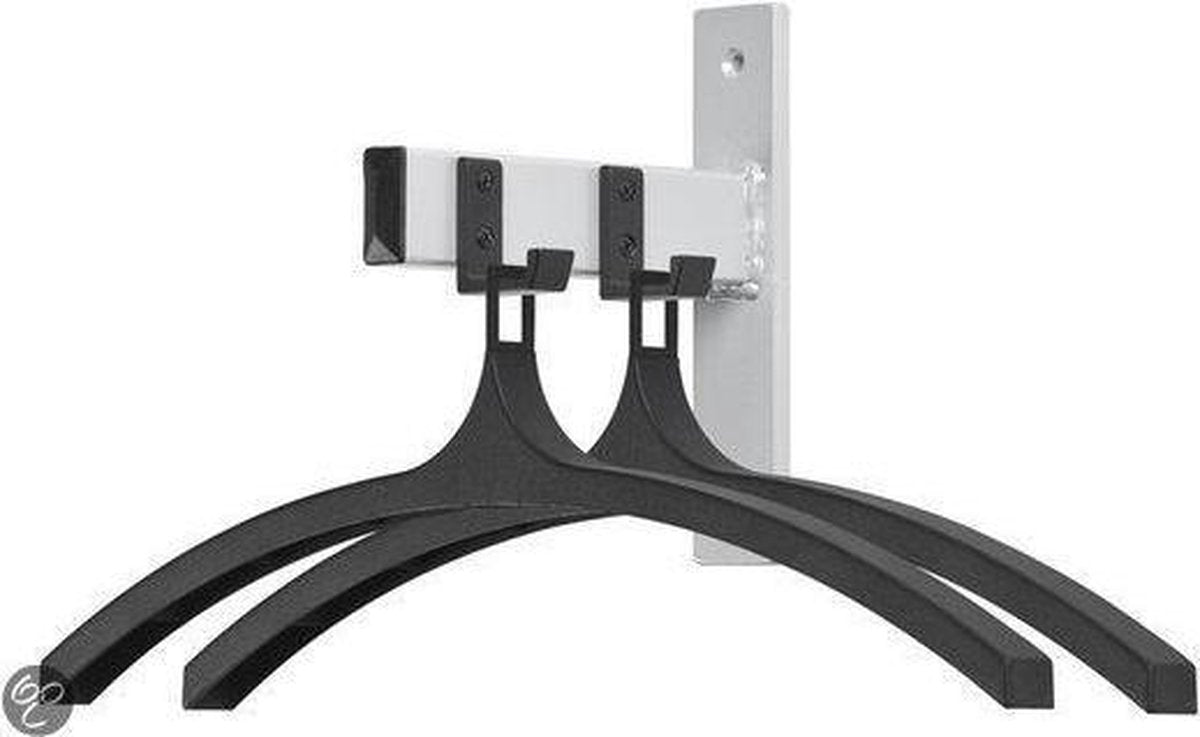 V-part - wandgarderobe hiq 2 hangers - steel plastic - zwart, aluminiumgrijs - kapstok