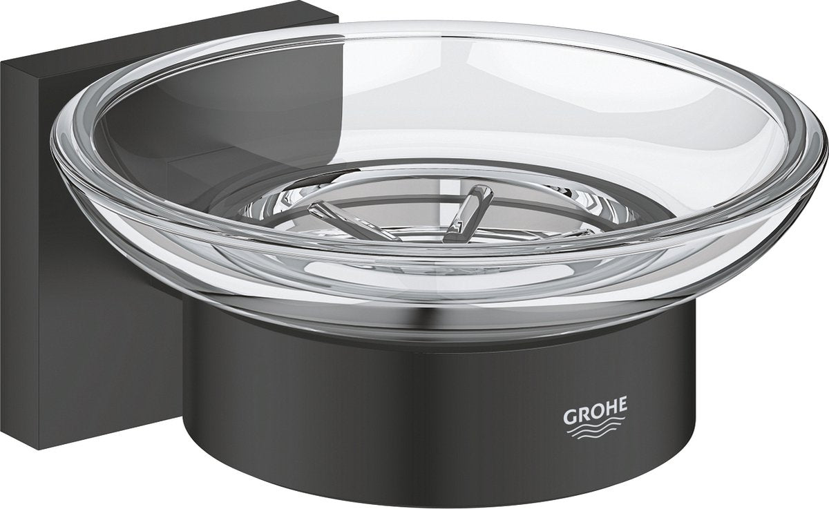 Grohe quickfix start cube zeepschaal met houder - matte black