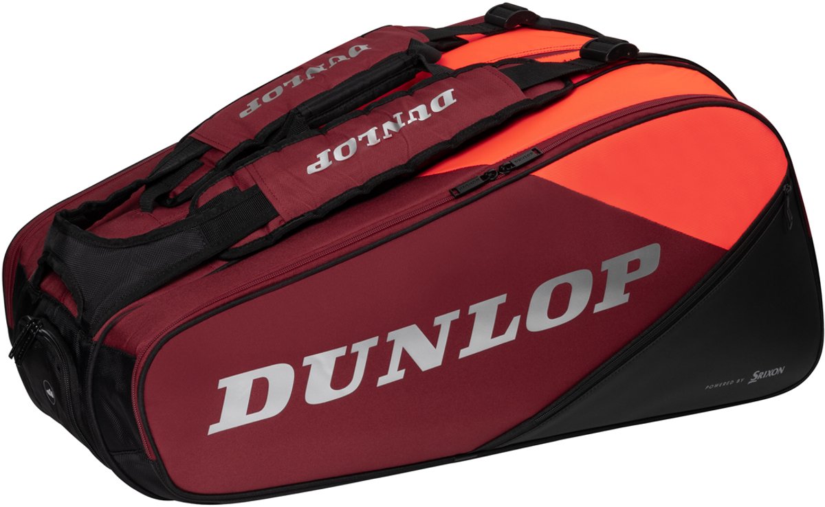 Dunlop - cx psa 12rkt bag- black red- squash tas
