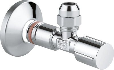 Grohe hoekstopkraan knel met teflon dichtingsring 1 2 x3 8 met metalen greep chroom