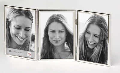 Walther design chloe - fotolijst - fotoformaat 3x 10x15 cm - zilver