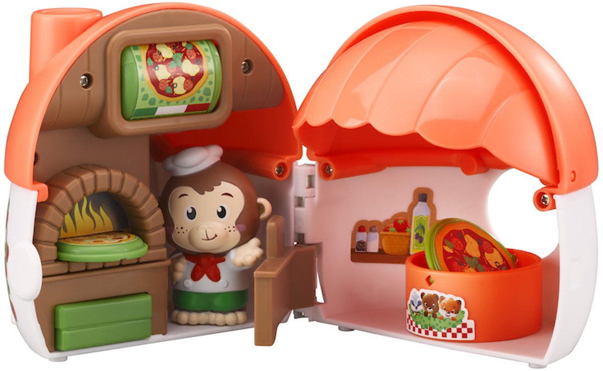 Klorofil de paddenstoelen pizzeria – pocket editie – compacte speelset met 1 poppetje uit de apen familie