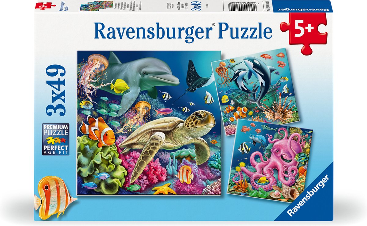 Ravensburger puzzel underwater 3x49 stukjes
