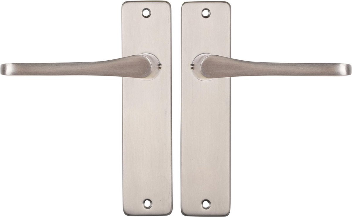 Starx deurklink zilver - rvs look â€“ deurbeslag â€“ deurkruk met schild â€“ blind - deurklink vlinder - 43 x 180 mm â€“ ã˜ 18 mm