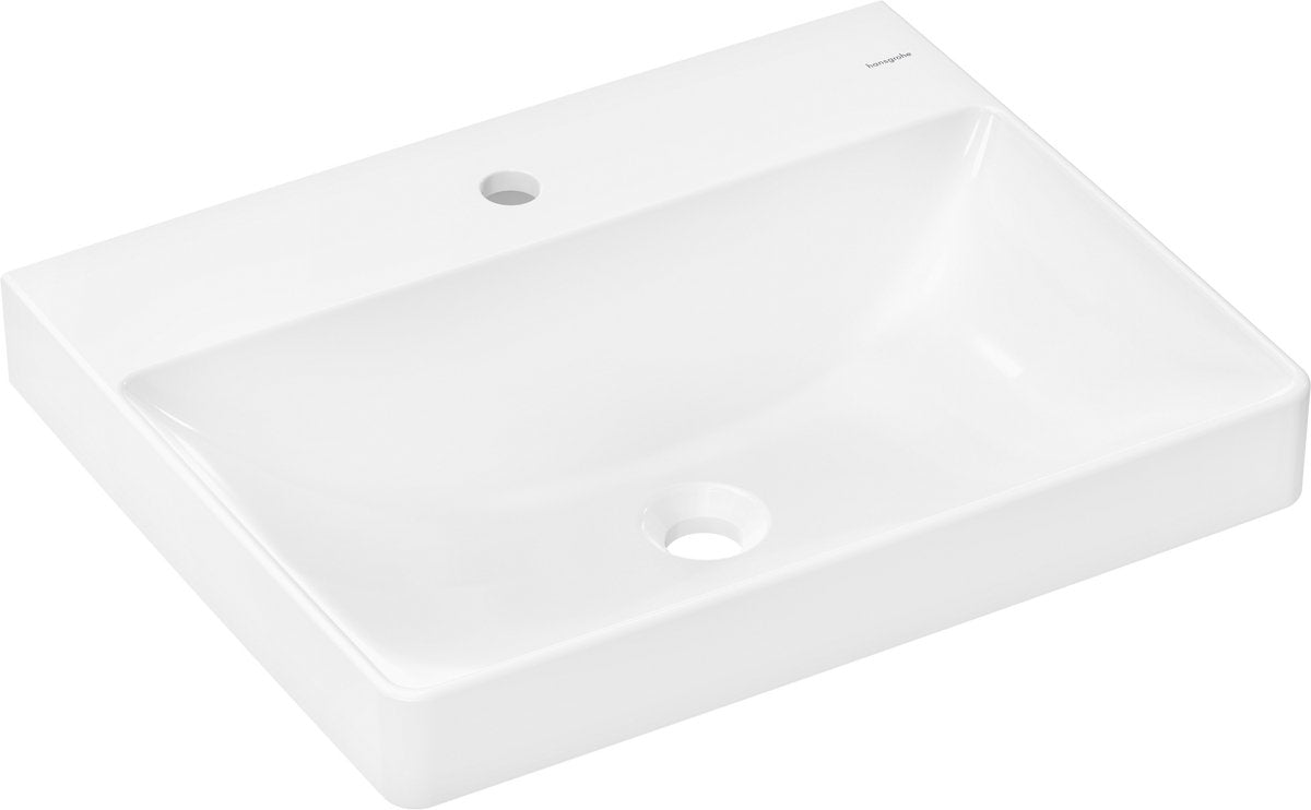 Hansgrohe xelu q - wastafel - 600 480 mm maat - met kraangat - zonder overloop - wit