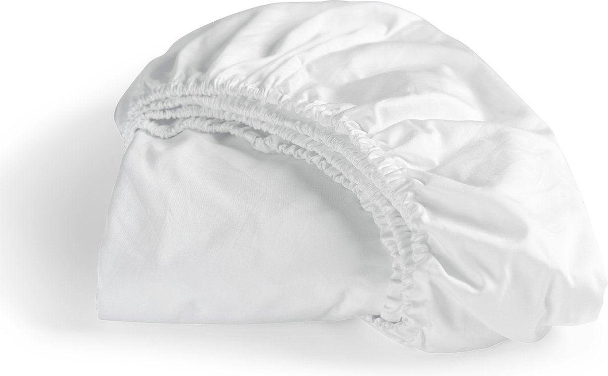 Cinderella - sundays - hoeslaken - 100% katoen-satijn - 80x210 cm - tot 25 cm - wit