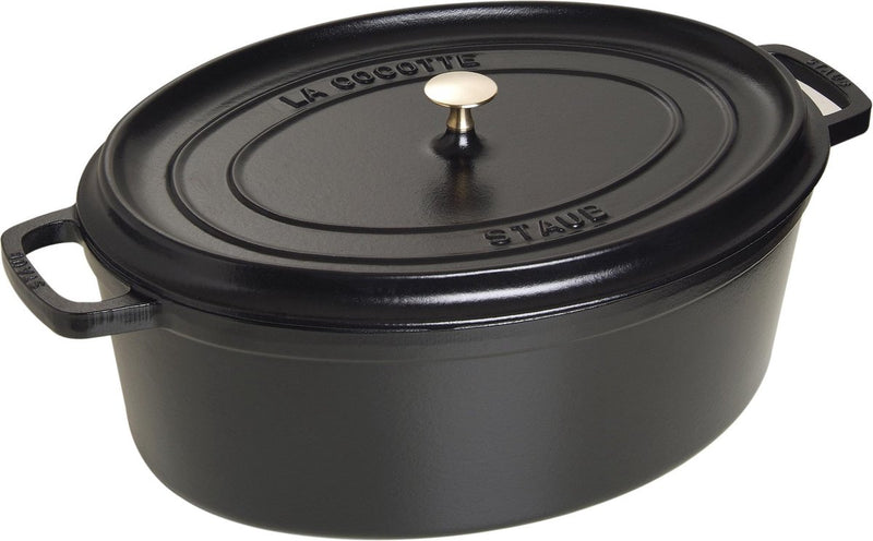 Staub braadpan ovaal cocotte zwart - ø 41 cm 12 liter