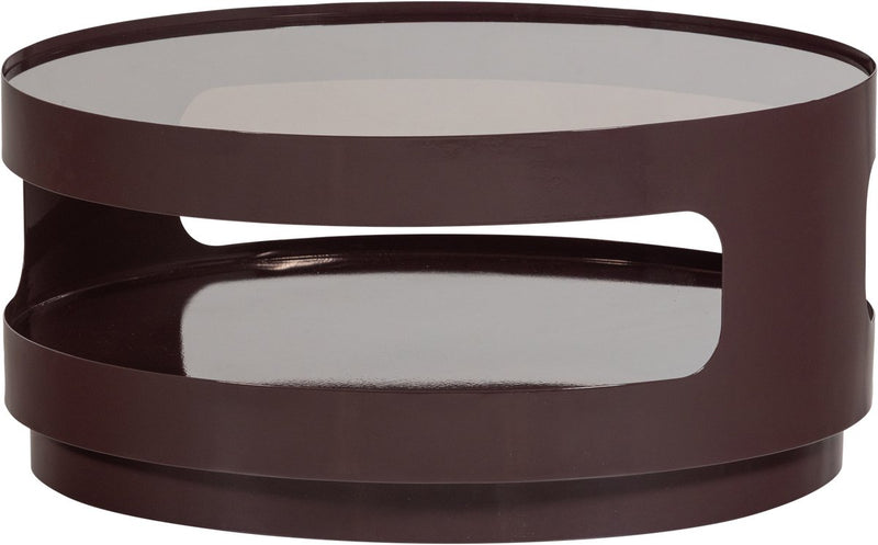 Woood sero salontafel - metaal glas - bruin - 32x70x70