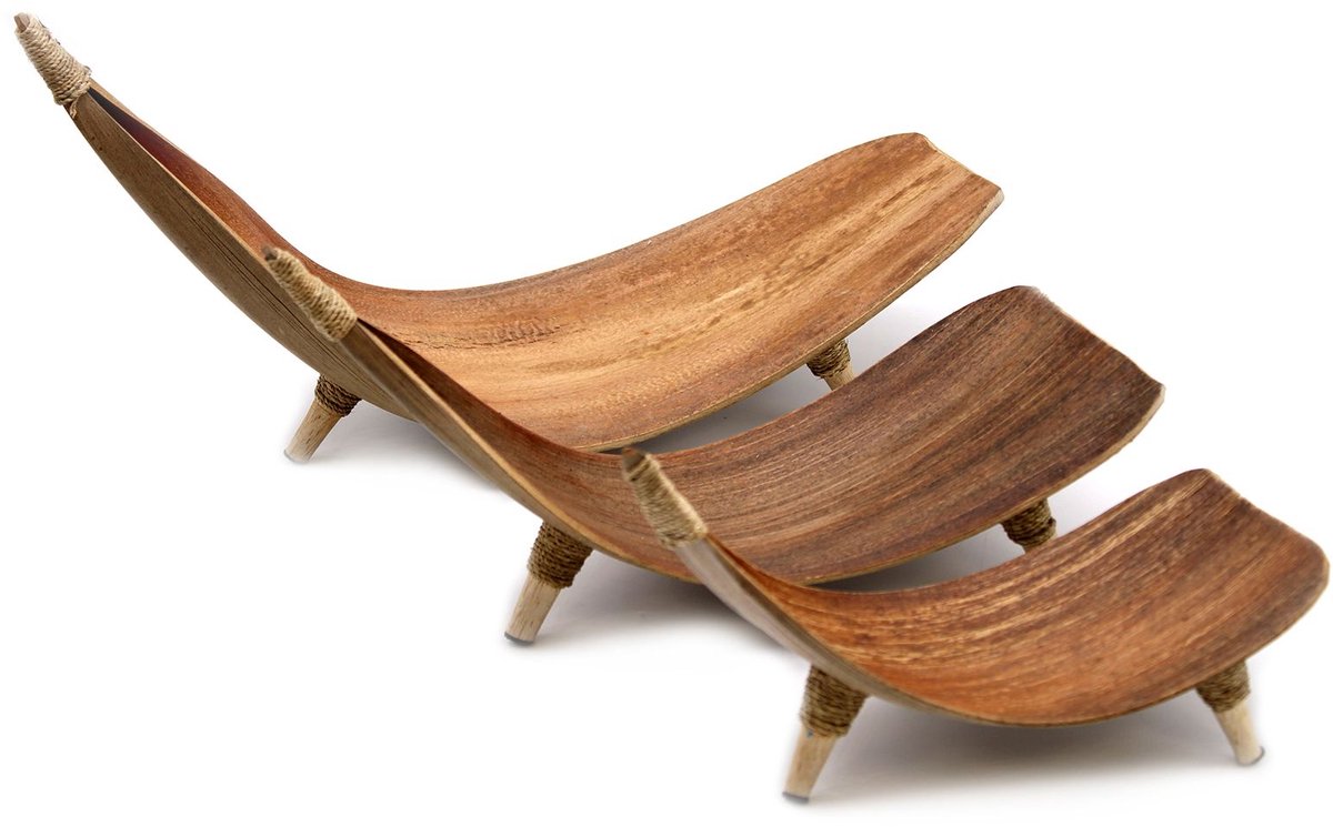 Ancient wisdom coconut leaf fruit bowl set - natural