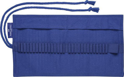 Faber-castell roletui - katoen blauw - leeg - geschikt voor 28 potloden - fc-114664